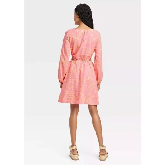 Universal Thread Ballon Long Sleeve Mini A Line Dress Waist Cutout M NWT - Picture 2 of 11